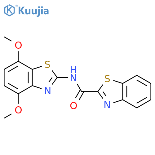 N-(4,7-dimethoxy-1,3-benzothiazol-2-yl)-1,3-benzothiazole-2-carboxamide structure
