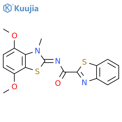 N-(2Z)-4,7-dimethoxy-3-methyl-2,3-dihydro-1,3-benzothiazol-2-ylidene-1,3-benzothiazole-2-carboxamide structure