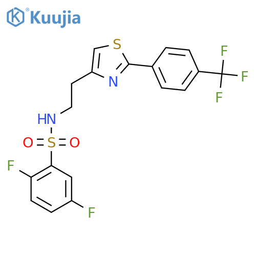 2,5-difluoro-N-(2-{2-4-(trifluoromethyl)phenyl-1,3-thiazol-4-yl}ethyl)benzene-1-sulfonamide structure