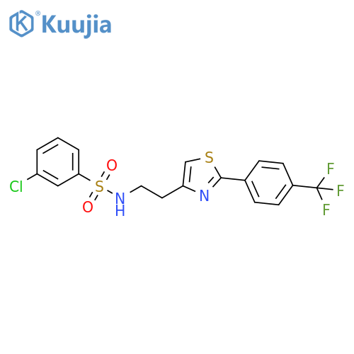 3-chloro-N-(2-{2-4-(trifluoromethyl)phenyl-1,3-thiazol-4-yl}ethyl)benzene-1-sulfonamide structure