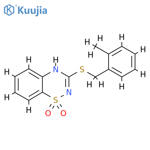 3-{(2-methylphenyl)methylsulfanyl}-4H-1lambda6,2,4-benzothiadiazine-1,1-dione structure