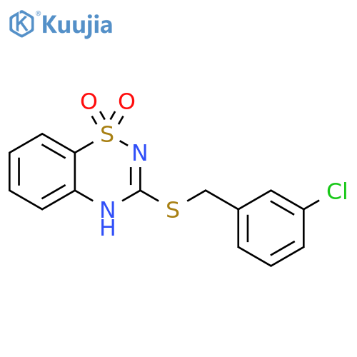 3-{(3-chlorophenyl)methylsulfanyl}-4H-1lambda6,2,4-benzothiadiazine-1,1-dione structure