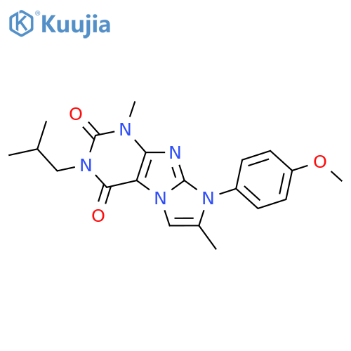 8-(4-methoxyphenyl)-1,7-dimethyl-3-(2-methylpropyl)-1H,2H,3H,4H,8H-imidazo1,2-gpurine-2,4-dione structure