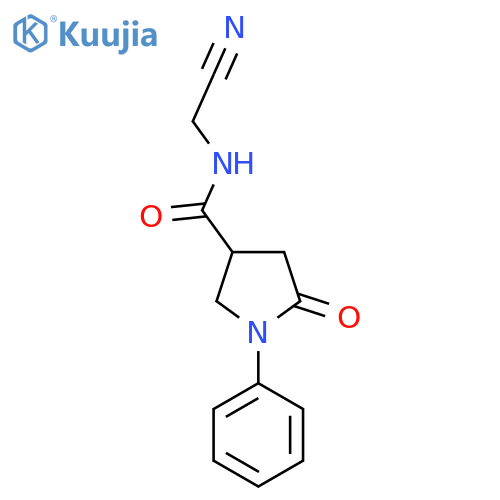 N-(cyanomethyl)-5-oxo-1-phenylpyrrolidine-3-carboxamide structure