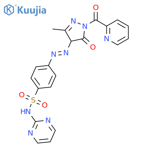 4-[[3-methyl-5-oxo-1-(pyridine-2-carbonyl)-4H-pyrazol-4-yl]diazenyl]-N-pyrimidin-2-ylbenzenesulfonamide structure