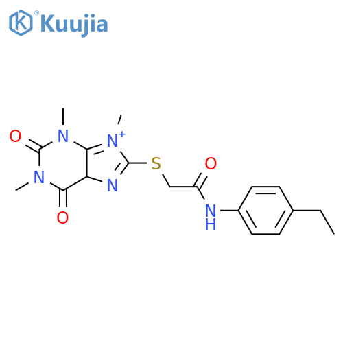 N-(4-ethylphenyl)-2-(1,3,9-trimethyl-2,6-dioxo-2,3,6,9-tetrahydro-1H-purin-8-yl)sulfanylacetamide structure