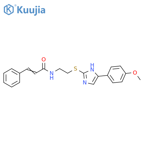 (2E)-N-(2-{5-(4-methoxyphenyl)-1H-imidazol-2-ylsulfanyl}ethyl)-3-phenylprop-2-enamide structure