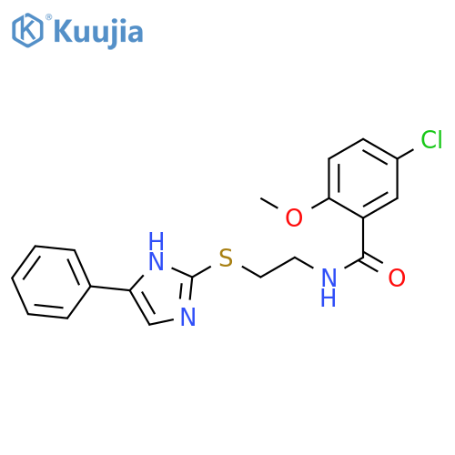 5-chloro-2-methoxy-N-{2-(5-phenyl-1H-imidazol-2-yl)sulfanylethyl}benzamide structure