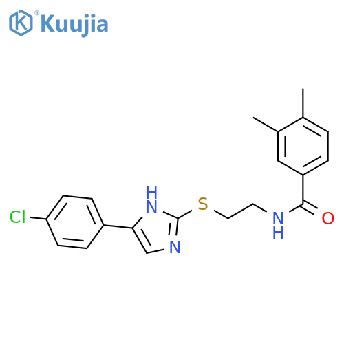 N-(2-{5-(4-chlorophenyl)-1H-imidazol-2-ylsulfanyl}ethyl)-3,4-dimethylbenzamide structure