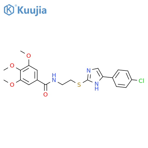 N-(2-{5-(4-chlorophenyl)-1H-imidazol-2-ylsulfanyl}ethyl)-3,4,5-trimethoxybenzamide structure