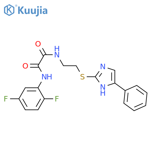 N'-(2,5-difluorophenyl)-N-{2-(4-phenyl-1H-imidazol-2-yl)sulfanylethyl}ethanediamide structure