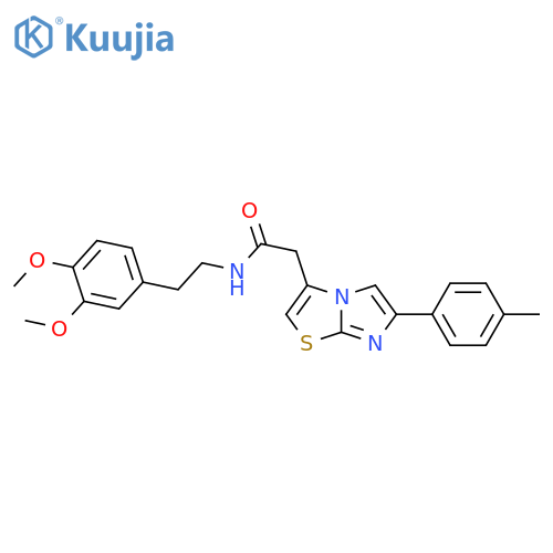 N-2-(3,4-dimethoxyphenyl)ethyl-2-6-(4-methylphenyl)imidazo2,1-b1,3thiazol-3-ylacetamide structure