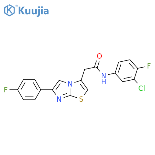 N-(3-chloro-4-fluorophenyl)-2-6-(4-fluorophenyl)imidazo2,1-b1,3thiazol-3-ylacetamide structure