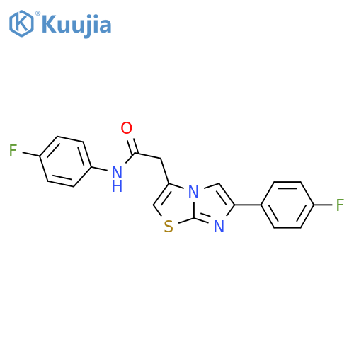 N-(4-fluorophenyl)-2-6-(4-fluorophenyl)imidazo2,1-b1,3thiazol-3-ylacetamide structure