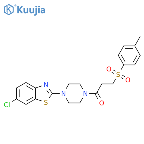 1-4-(6-chloro-1,3-benzothiazol-2-yl)piperazin-1-yl-3-(4-methylbenzenesulfonyl)propan-1-one structure