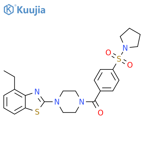 4-ethyl-2-{4-4-(pyrrolidine-1-sulfonyl)benzoylpiperazin-1-yl}-1,3-benzothiazole structure