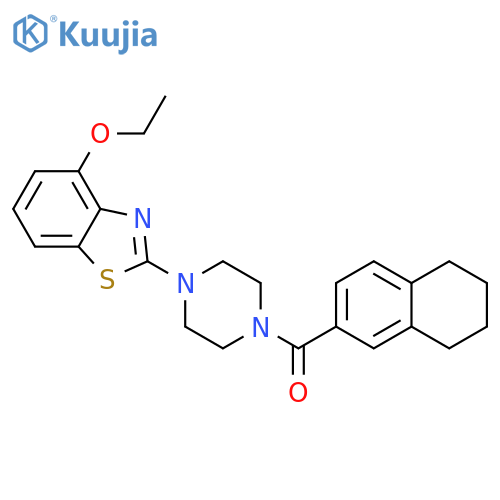 4-ethoxy-2-4-(5,6,7,8-tetrahydronaphthalene-2-carbonyl)piperazin-1-yl-1,3-benzothiazole structure