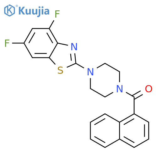 4,6-difluoro-2-4-(naphthalene-1-carbonyl)piperazin-1-yl-1,3-benzothiazole structure