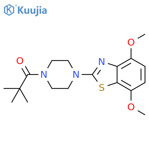 1-4-(4,7-dimethoxy-1,3-benzothiazol-2-yl)piperazin-1-yl-2,2-dimethylpropan-1-one structure