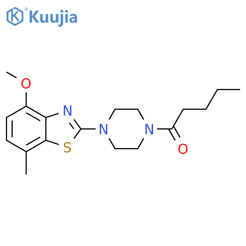 1-4-(4-methoxy-7-methyl-1,3-benzothiazol-2-yl)piperazin-1-ylpentan-1-one structure