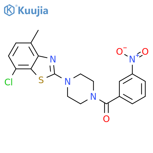 7-chloro-4-methyl-2-4-(3-nitrobenzoyl)piperazin-1-yl-1,3-benzothiazole structure