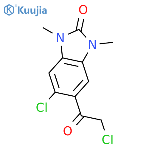 5-Chloro-6-(chloroacetyl)-1,3-dimethyl-1,3-dihydro-2H-benzimidazol-2-one structure