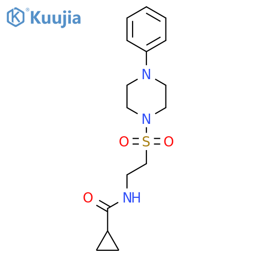 N-{2-(4-phenylpiperazin-1-yl)sulfonylethyl}cyclopropanecarboxamide structure