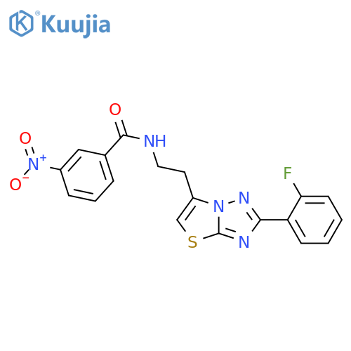 N-{2-2-(2-fluorophenyl)-1,2,4triazolo3,2-b1,3thiazol-6-ylethyl}-3-nitrobenzamide structure