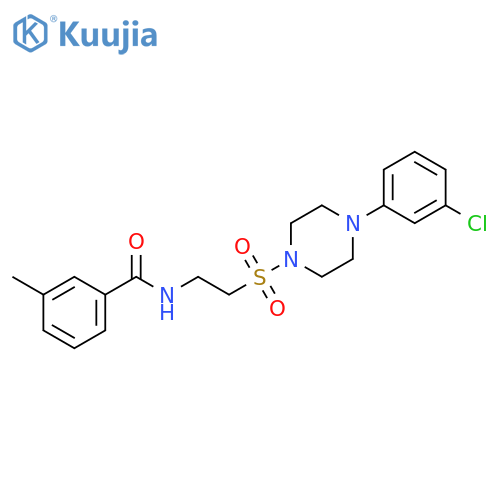N-(2-{4-(3-chlorophenyl)piperazin-1-ylsulfonyl}ethyl)-3-methylbenzamide structure
