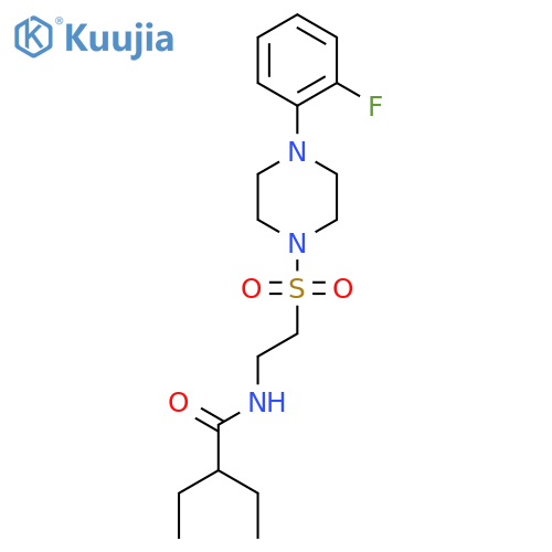 2-ethyl-N-(2-{4-(2-fluorophenyl)piperazin-1-ylsulfonyl}ethyl)butanamide structure