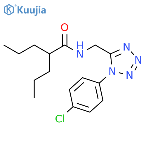N-{1-(4-chlorophenyl)-1H-1,2,3,4-tetrazol-5-ylmethyl}-2-propylpentanamide structure