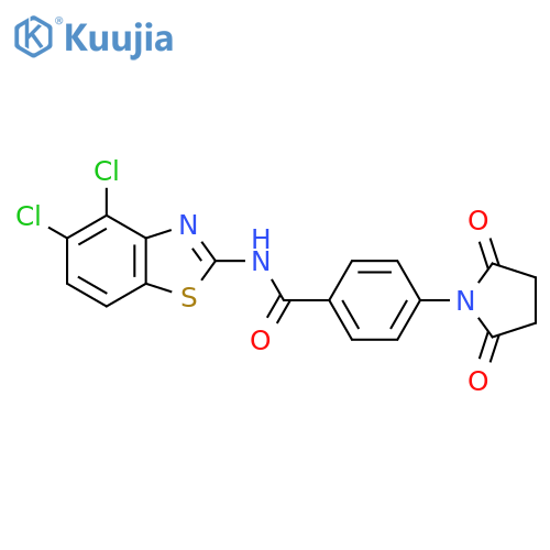 N-(4,5-dichloro-1,3-benzothiazol-2-yl)-4-(2,5-dioxopyrrolidin-1-yl)benzamide structure