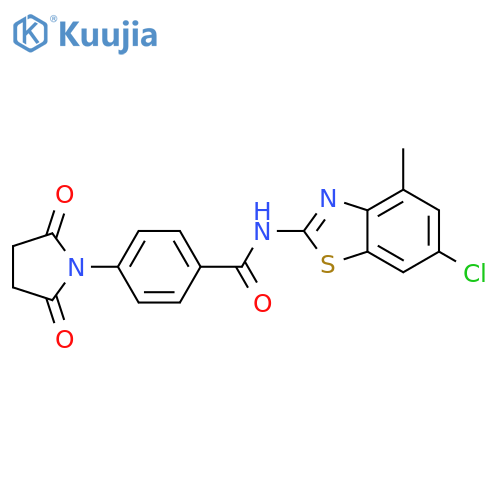 N-(6-chloro-4-methyl-1,3-benzothiazol-2-yl)-4-(2,5-dioxopyrrolidin-1-yl)benzamide structure