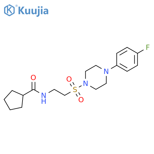N-(2-{4-(4-fluorophenyl)piperazin-1-ylsulfonyl}ethyl)cyclopentanecarboxamide structure