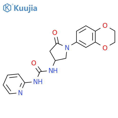 3-1-(2,3-dihydro-1,4-benzodioxin-6-yl)-5-oxopyrrolidin-3-yl-1-(pyridin-2-yl)urea structure