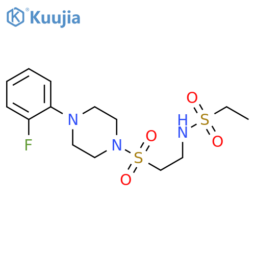 N-(2-{4-(2-fluorophenyl)piperazin-1-ylsulfonyl}ethyl)ethane-1-sulfonamide structure
