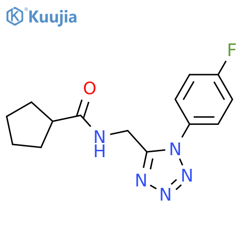 N-{1-(4-fluorophenyl)-1H-1,2,3,4-tetrazol-5-ylmethyl}cyclopentanecarboxamide structure