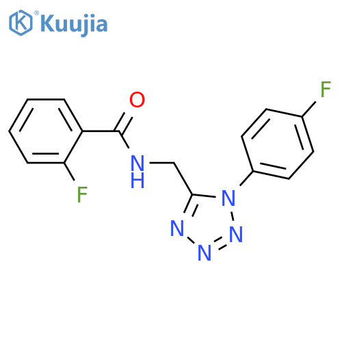 2-fluoro-N-{1-(4-fluorophenyl)-1H-1,2,3,4-tetrazol-5-ylmethyl}benzamide structure