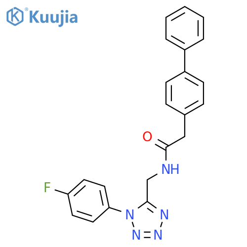 2-{1,1'-biphenyl-4-yl}-N-{1-(4-fluorophenyl)-1H-1,2,3,4-tetrazol-5-ylmethyl}acetamide structure