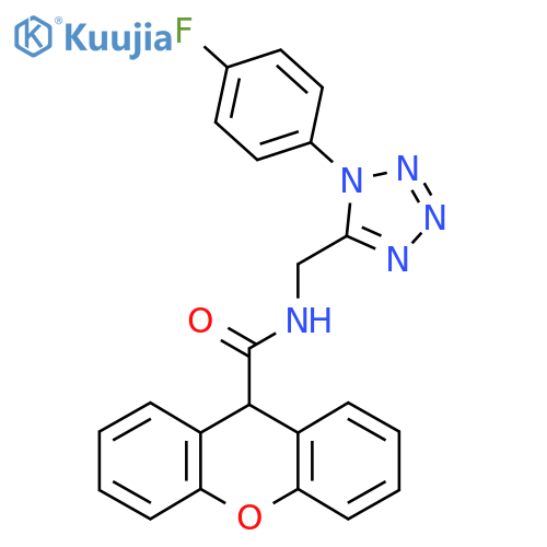 N-{1-(4-fluorophenyl)-1H-1,2,3,4-tetrazol-5-ylmethyl}-9H-xanthene-9-carboxamide structure