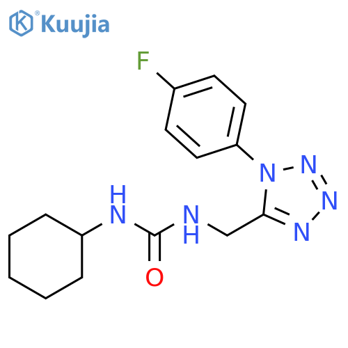 1-cyclohexyl-3-{1-(4-fluorophenyl)-1H-1,2,3,4-tetrazol-5-ylmethyl}urea structure