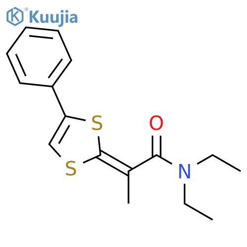 Propanamide, N,N-diethyl-2-(4-phenyl-1,3-dithiol-2-ylidene)-, (Z)- structure