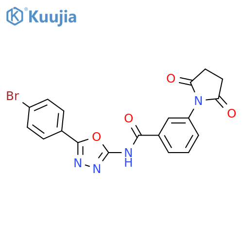 N-5-(4-bromophenyl)-1,3,4-oxadiazol-2-yl-3-(2,5-dioxopyrrolidin-1-yl)benzamide structure