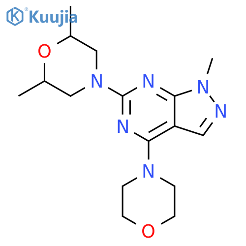 2,6-dimethyl-4-1-methyl-4-(morpholin-4-yl)-1H-pyrazolo3,4-dpyrimidin-6-ylmorpholine structure