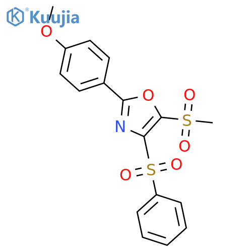 4-(benzenesulfonyl)-2-(4-methoxyphenyl)-5-methylsulfonyl-1,3-oxazole structure