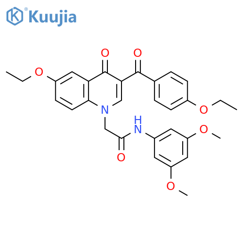 N-(3,5-dimethoxyphenyl)-2-6-ethoxy-3-(4-ethoxybenzoyl)-4-oxo-1,4-dihydroquinolin-1-ylacetamide structure