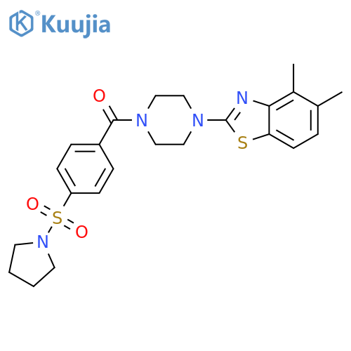 Methanone, [4-(4,5-dimethyl-2-benzothiazolyl)-1-piperazinyl][4-(1-pyrrolidinylsulfonyl)phenyl]- structure