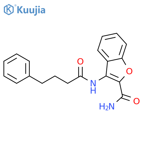 3-(4-phenylbutanamido)-1-benzofuran-2-carboxamide structure