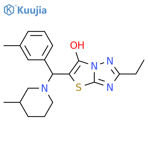 2-ethyl-5-(3-methylphenyl)(3-methylpiperidin-1-yl)methyl-1,2,4triazolo3,2-b1,3thiazol-6-ol structure