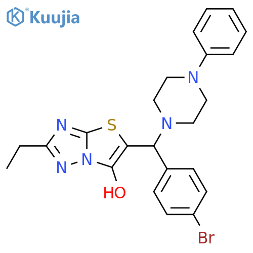 5-(4-bromophenyl)(4-phenylpiperazin-1-yl)methyl-2-ethyl-1,2,4triazolo3,2-b1,3thiazol-6-ol structure